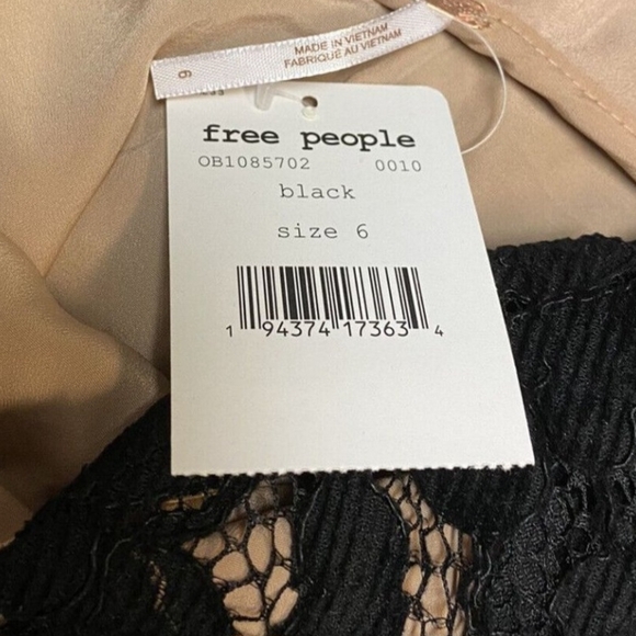 NWT Free People Black Lace Mini Dress - Picture 4 of 4